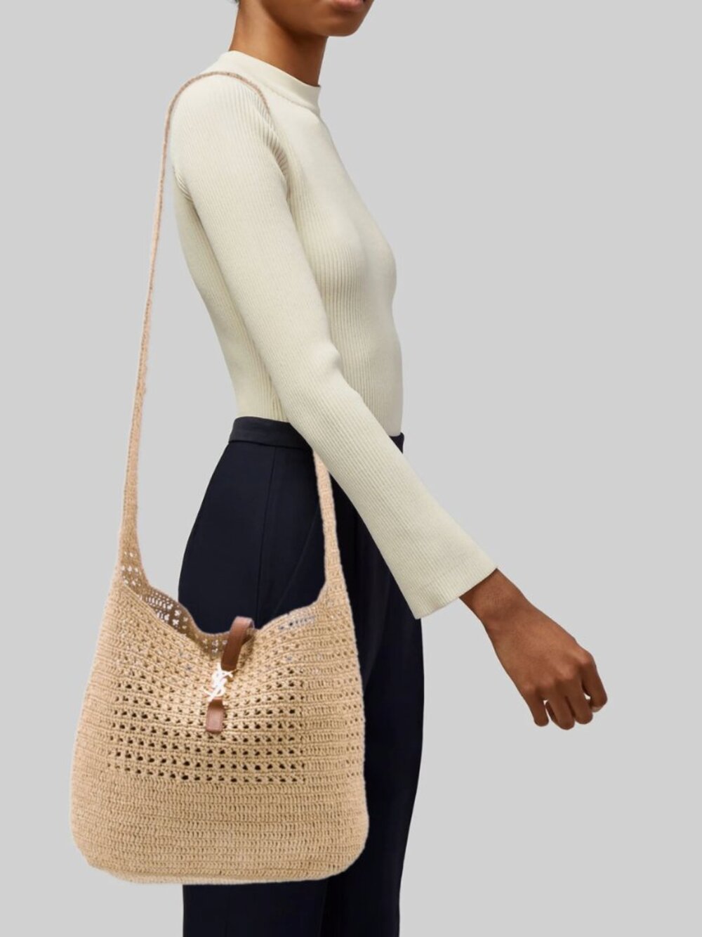 Saint Laurent Raffia Shoulder Bag